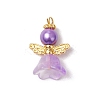 8Pcs 8 Colors Glass Pendants PALLOY-JF03575-01-3