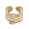Ion Plating(IP) 304 Stainless Steel Hollow Out Open Cuff Rings for Women RJEW-G285-20G-2