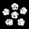 Floral Printed Porcelain Beads PORC-Q166-1-2
