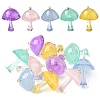 10Pcs 5 Colors Luminous Epoxy Resin Mushroom Pendants RESI-YW0004-19-1