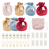 8 Sets 4 Colors Velvet Cloth Drawstring Pouches TP-BC0001-07-1