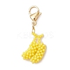 Glass Seed Beaded Banana Pendant Decoration HJEW-MZ00144-2