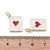 Playing Card Rack Plating Brass Enamel Pendants KK-G512-11G-4
