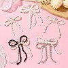 5Pcs 5 Styles Bowknot Plastic Imitation Pearl Shoe Charms AJEW-CJ0001-64-5