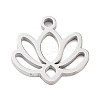 Non-Tarnish 304 Stainless Steel Flower Lotus Charms LS-STAS-Z054-02P-1