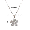 Fashionable Brass Full Crystal Rhinestone Flower Necklace for Women BV1149-4