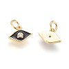 Brass Micro Pave Cubic Zirconia Charms ZIRC-G150-07G-3