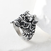 Punk Style 304 Stainless Steel Dragon Finger Rings for Men UN0454-2-1