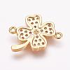 Brass Micro Pave Cubic Zirconia Links ZIRC-E118-13G-2