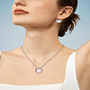 1 Set Alloy & Round Imitation Pearl Pendant Necklaces & Stud Earrings Sets SJEW-LP0001-57P-1