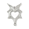 304 Stainless Steel Bat Wings Heart Links Connector Charms X-STAS-S186-13P-1