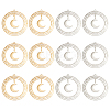 12Pcs 2 Colors 201 Stainless Steel Pendants STAS-DC0012-16-1
