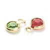 Faceted Glass Charms KK-F826-05G-3