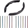 2Pcs Fibre Car Steering Wheel Cover and 12Pcs PVC Air Conditioner Strip Decoration Cover AJEW-FH0002-40-1