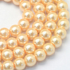 Baking Paint Pearlized Glass Pearl Round Bead Strands HY-Q003-10mm-61-1