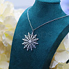 Christmas 304 Stainless Steel Snowflake Pendant Necklaces FS-WG2B4AB-01-3