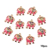 10Pcs Alloy Colorful Rhinestone and Enamel Pendants ENAM-YW0006-14A-1