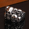 Steam Punk Style Titanium Steel Multi-Skull Finger Rings SKUL-PW0005-08F-4