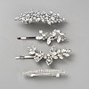 Iron Crystal Rhinestone Flower Hair Bobby Pins & Hair Barrettes Sets OHAR-WH0011-61-1