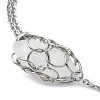 Natural Quartz Crystal Bullet Link Slider Bracelets BJEW-JB09901-05-2