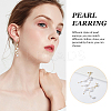 12 Pairs 12 Style Plastic Imitation Pearl Dangle Stud Earrings with Sterling Silver Pins EJEW-AN0003-20-3
