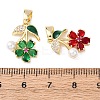 Brass Micro Pave Cubic Zirconia with ABS Plastic Imitation Pearl Pendants KK-Z141-05G-3