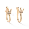 Clear Cubic Zirconia Crown Cuff Earrings ZIRC-I064-16G-1