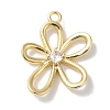 Brass Micro Pave Clear Cubic Zirconia Pendants X-KK-U013-02G-1