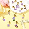 Purple Color Theme Alloy Enamel Pendants PALLOY-FS00010-6