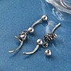 Rose 316 Surgical Stainless Steel Dangle Belly Button Rings EJEW-G416-01AS-2