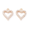 Rack Plating Brass Micro Pave Cubic Zirconia Charms ZIRC-C026-08LG-1