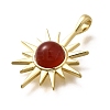 Brass Pave Natural Carnelian(Dyed & Heated) Pendants X-KK-Q043-17G-2