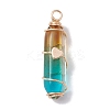 Glass Brass Pendants PALLOY-JF02563-3