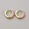 Enamel Hoop Earrings with Clear Cubic Zirconia EJEW-WH0004-39C-2