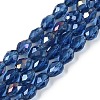 Transparent Electroplate Glass Beads Strands X-EGLA-N013-T6mm-B28-1