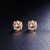 Rhodium Plated 925 Sterling Silver Four Pronged Ear Studs JE420E-03-2
