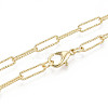 Brass Textured Paperclip Chain Necklace Making MAK-S072-03B-LG-2