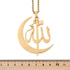 201 Stainless Steel Moon & Arabic Pendants Box Chain Necklaces for Women Men LS-NJEW-R013-02G-5