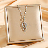 Brass Micro Pave Black Cubic Zirconia Snake Pendant Necklaces NJEW-K280-08P-1