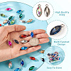 48Pcs 12 Colors Zinc Alloy Glass Pendants GLAA-TA0003-24-5