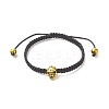 4Pcs 4 Color Synthetic Hematite & Alloy Skull Braided Bead Bracelets Set BJEW-JB09215-4
