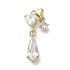 Rack Plating Brass Micro Pave Cubic Zirconia Pendants KK-M014-13G-1