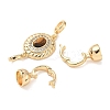 Brass Micro Pave Clear Cubic Zirconia Fold Over Clasps KK-U059-39G-2