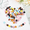120Pcs Flat Round Food Grade Eco-Friendly Silicone Beads SIL-WR0001-04B-4