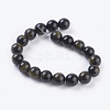 Natural Golden Sheen Obsidian Beads Strands L-G-C076-8mm-5-2