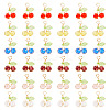 60Pcs 6 Colors Glass Pendants PALLOY-TA00249-1