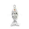 Fish Rack Plating Brass Micro Pave Cubic Zirconia Pendants KK-Z071-72A-01P-1