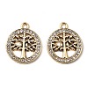 UV Plating Alloy Rhinestone Pendants FIND-A054-08G-1