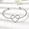 304 Stainless Steel Cuff Bangles for Women BJEW-Z150-02P-01-2