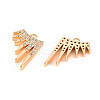 Brass Micro Pave Clear Cubic Zirconia Pendants KK-T062-157G-NF-2